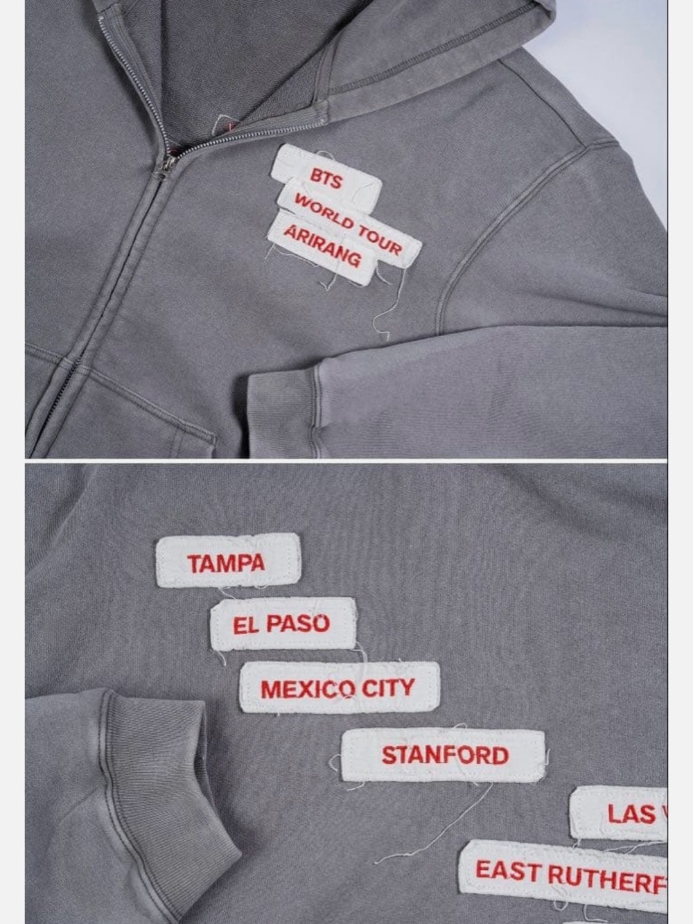 BTS Arirang World Tour Zip Up Hoodie Grey L - Picture 4 of 9